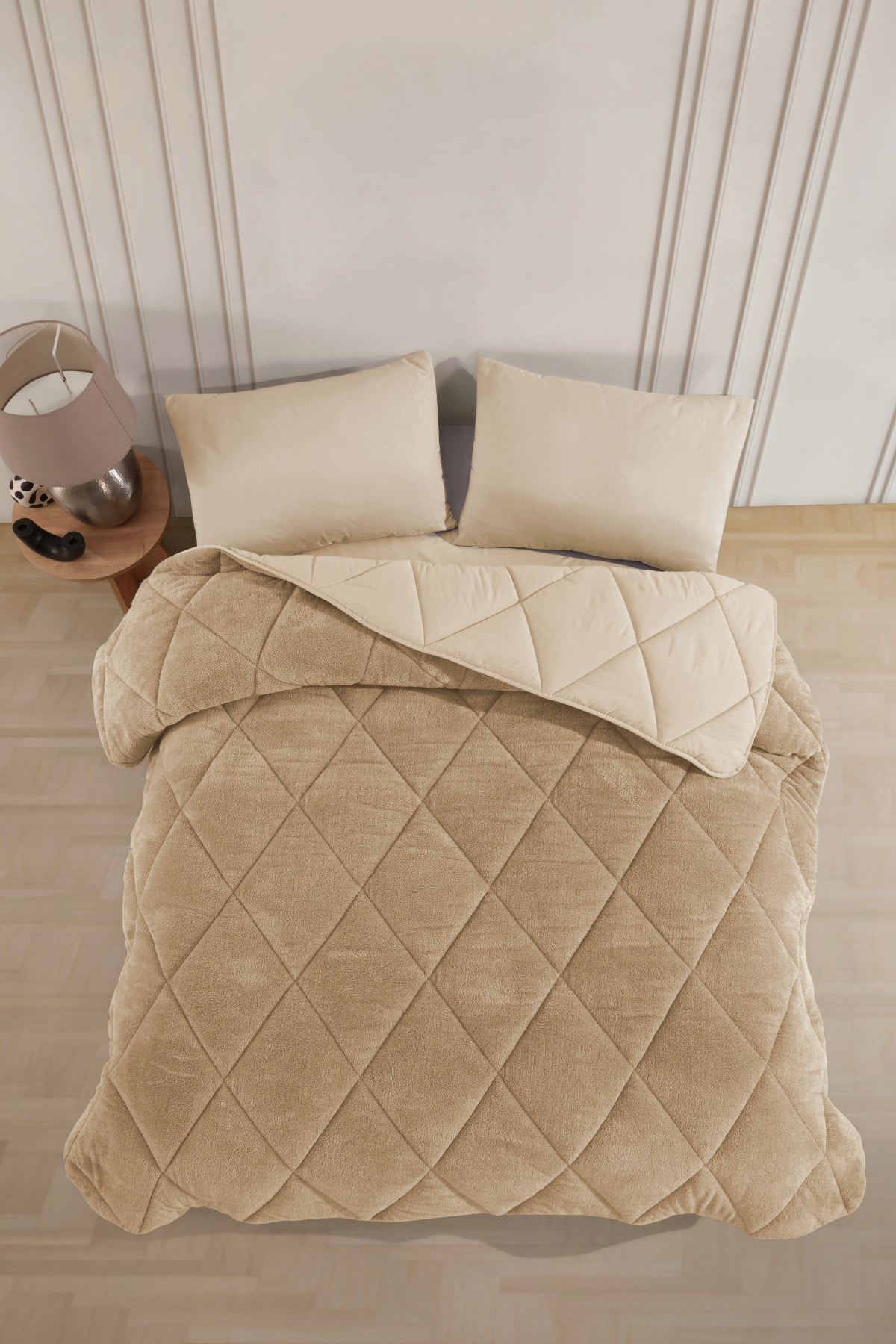 Einzelne Luxus Braun Wellsoft Steppdecke Doppelseitig 155x215