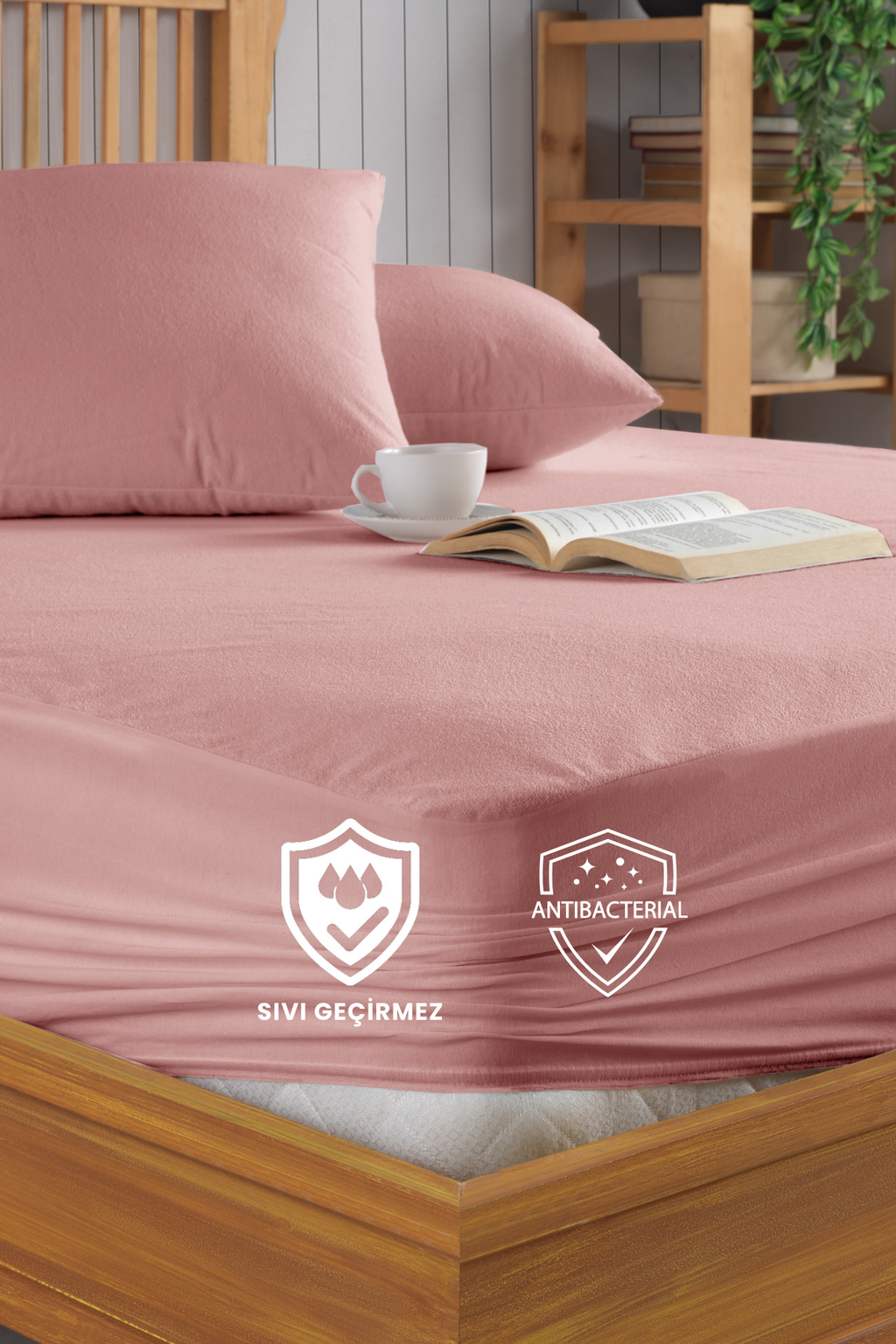 Wasserdichter Matratzenschoner für Matratzen aus Mikrofaser – Pamukkale Powder, Rosa