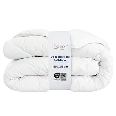 4-Jahreszeiten Mikrofaser Steppdecke, Weiß – Doppelseitig, Hypoallergen