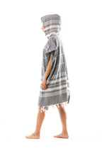 Badeponcho für Erwachsene aus 100% Baumwoll-Pestemal in Grau