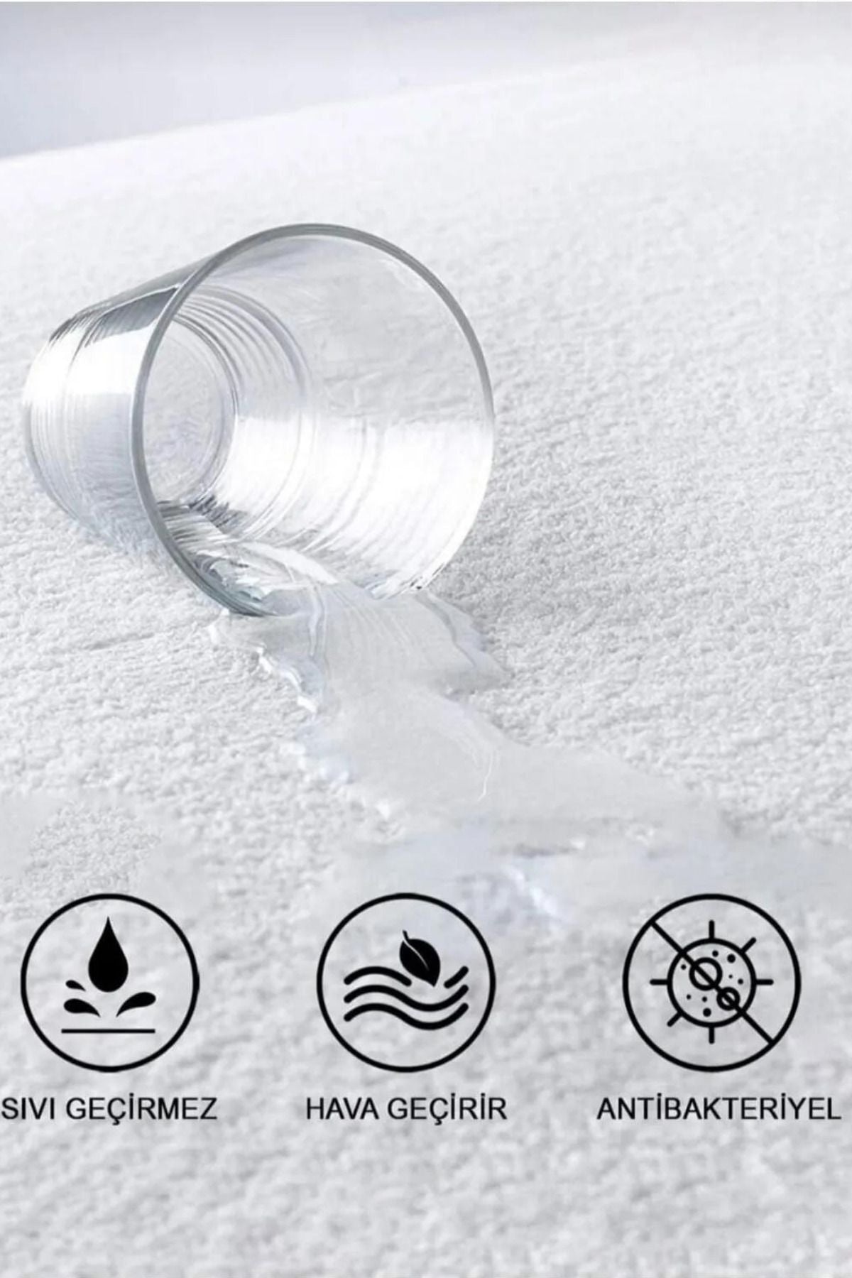 Wasserdichter Matratzenschoner aus 100% Baumwolle mit Eckgummis, Weiß