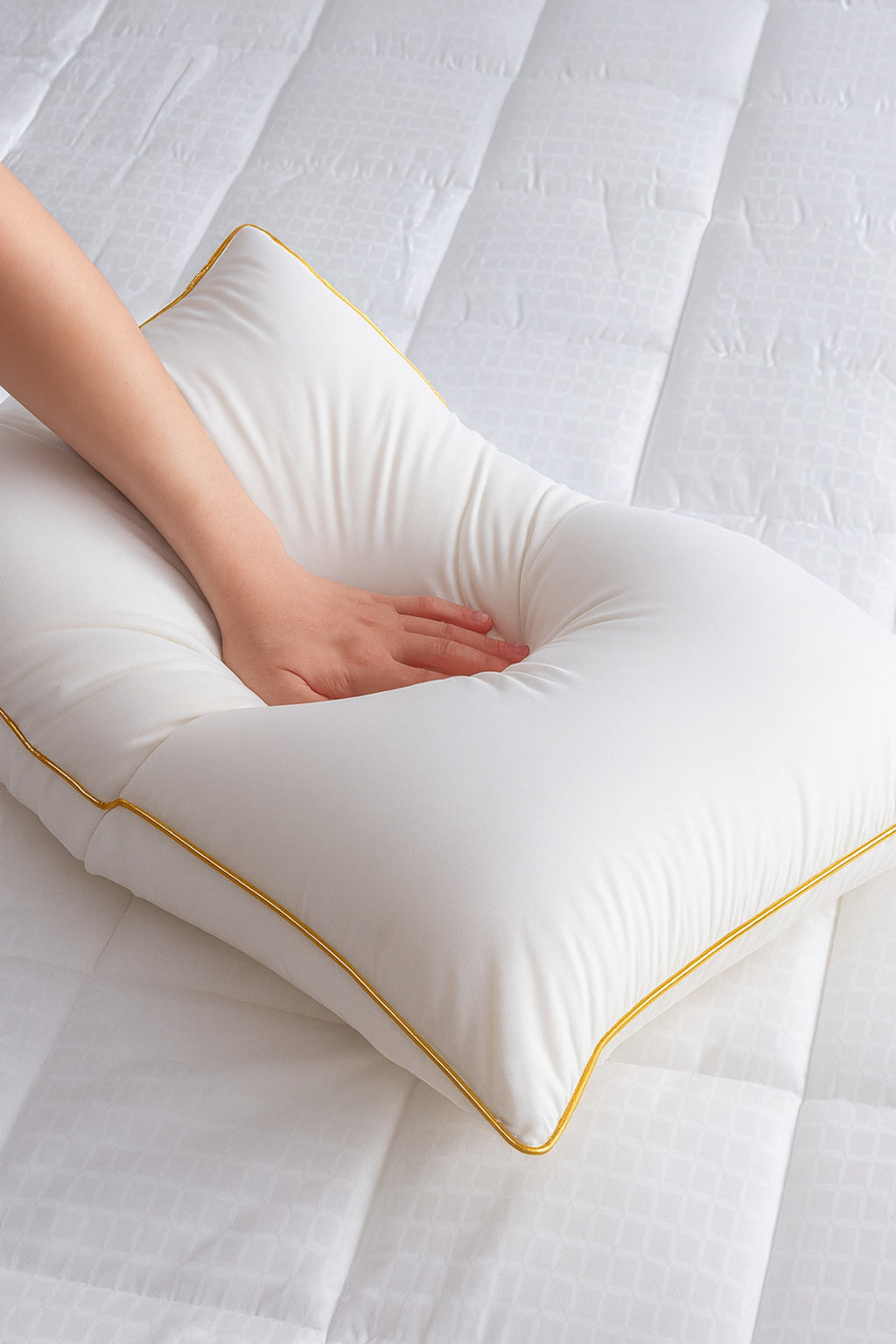 Climate Nano-Gel-Hotelkissen 50×70 cm mit Gold-Paspel & Baumwollbezug, 2er Set