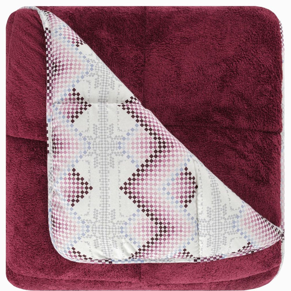 Luxus Wellsoft Bettdecke & Kissenbezug Set – Doppelseitige Ganzjahres, Bordeaux