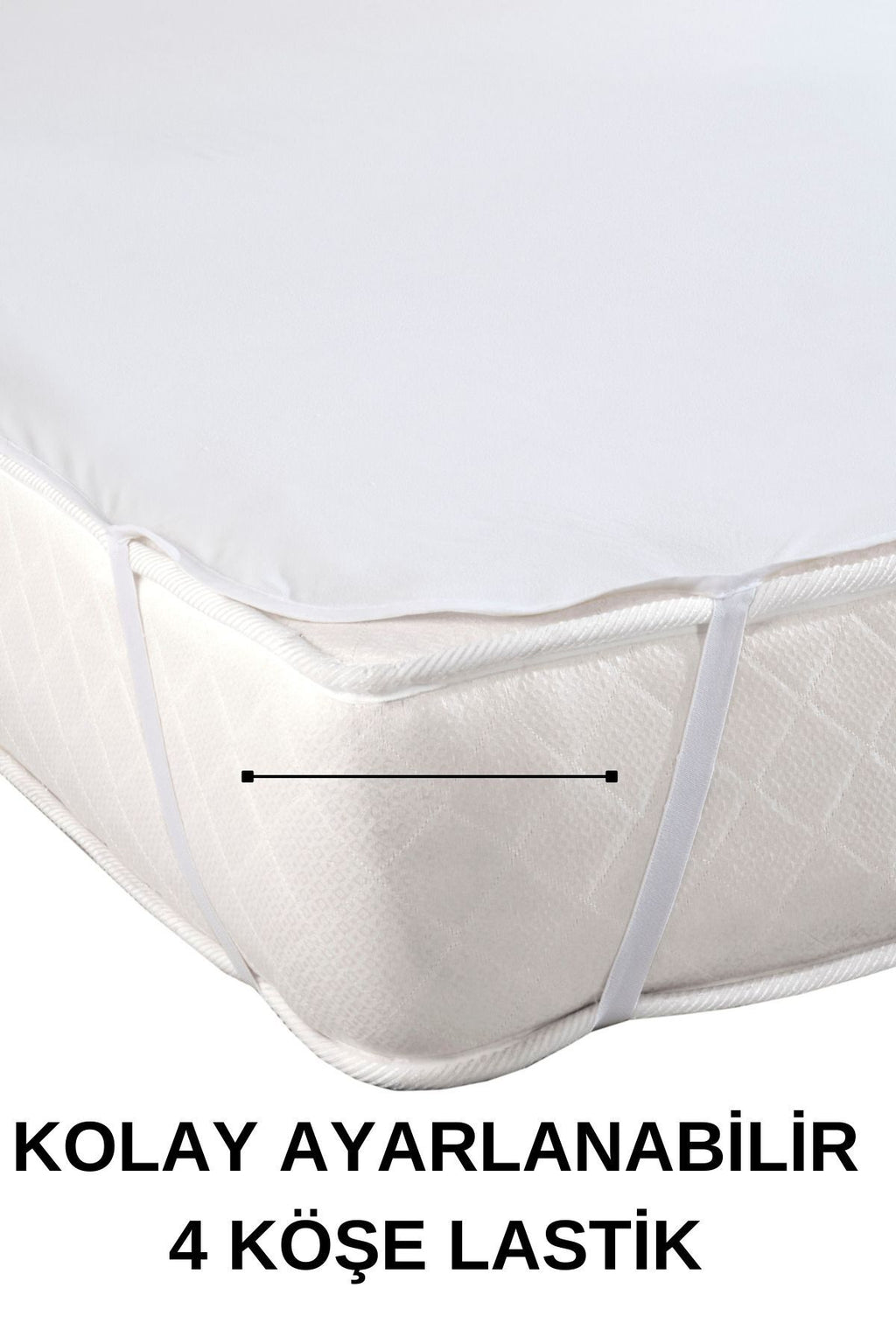 Wasserdichter Matratzenschoner aus 100% Baumwolle mit Eckgummis, Weiß