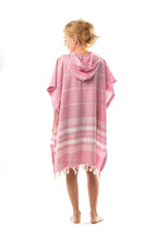 Badeponcho für Erwachsene aus 100% Baumwoll-Pestemal in Rosa