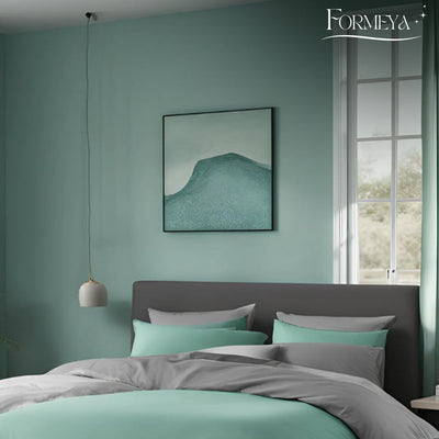 Bettwäsche Set Grün – Wendebettwäsche mit Spannbettlaken & Kissenbezug