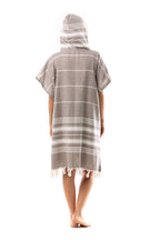 Badeponcho für Erwachsene aus 100% Baumwoll-Pestemal in Braun