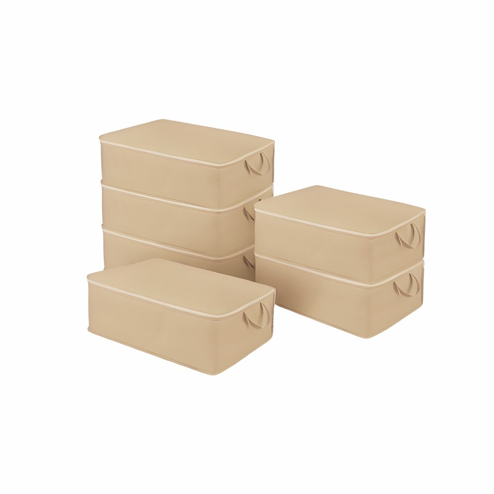 Unterbett Aufbewahrung Braun – Mehrzweck Aufbewahrungstasche 64 × 45 × 22 cm (6er Set)