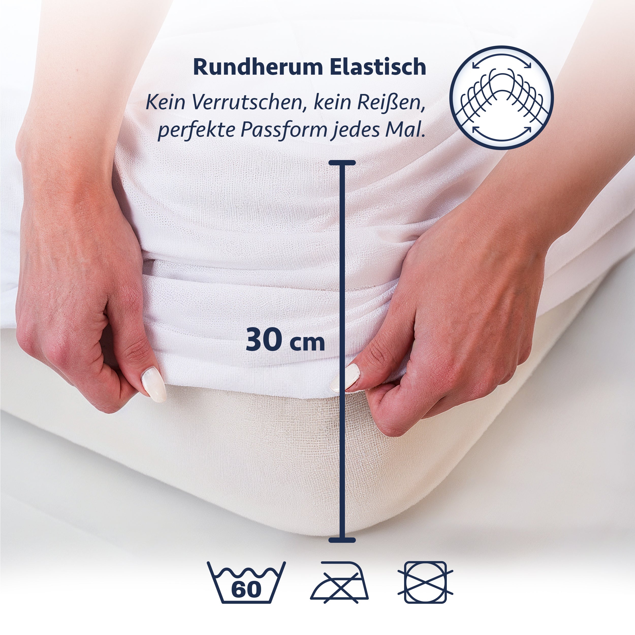 Gesteppter Fitted Matratzenschoner aus Mikrofaser – Wasserdicht & Atmungsaktiv – Weiß