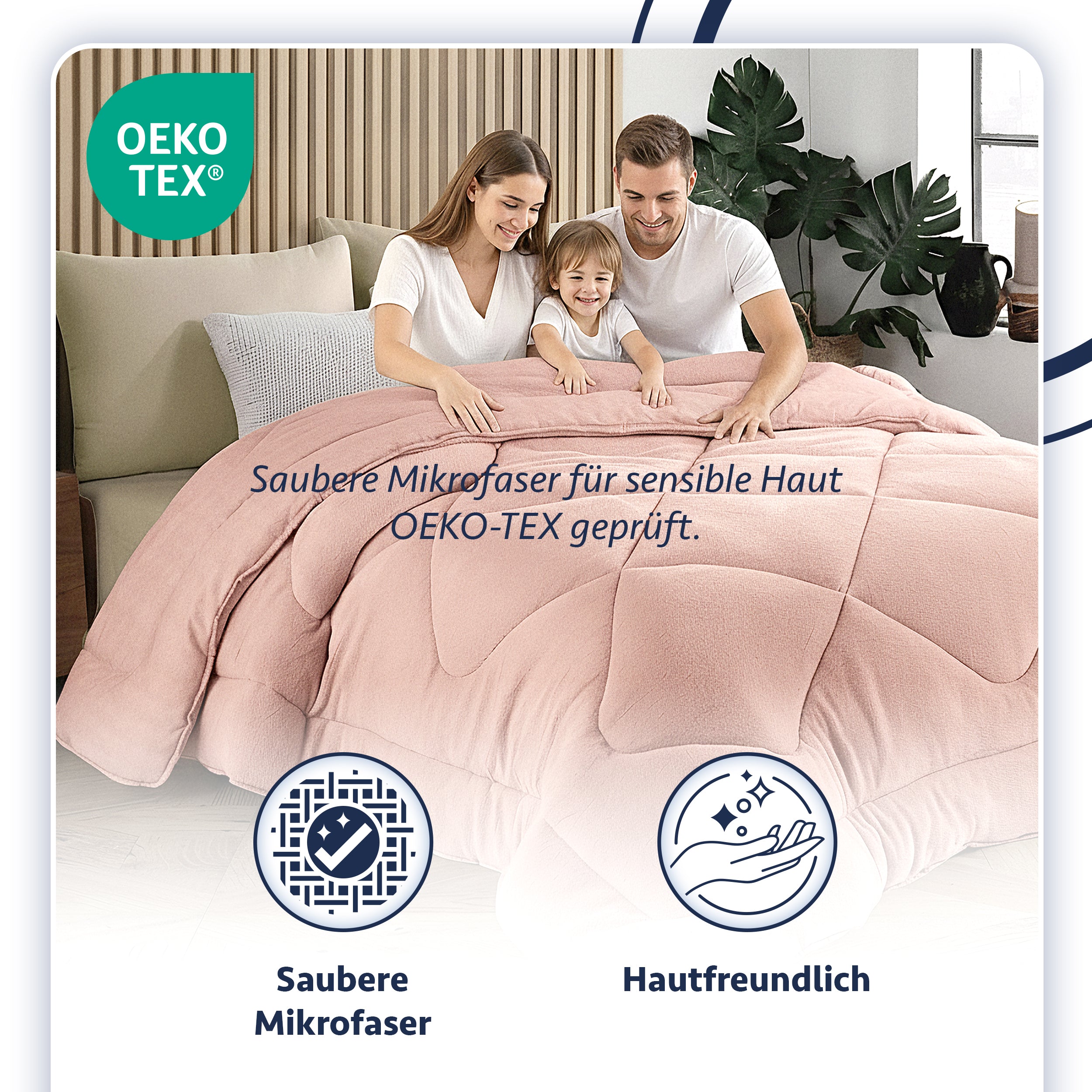 Luxuriöse Wellsoft Steppdecke – Doppelseitig, Rosa