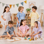 Kinder-Badeponcho aus 100% Baumwolle, Pestemal-Strandponcho in Grau