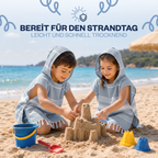 Kinder-Badeponcho aus 100% Baumwolle, Pestemal-Strandponcho in Blau