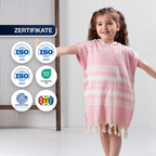 Kinder-Badeponcho aus 100% Baumwolle, Pestemal-Strandponcho in Rosa