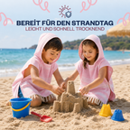 Kinder-Badeponcho aus 100% Baumwolle, Pestemal-Strandponcho in Rosa