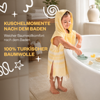 Kinder-Badeponcho aus 100% Baumwolle, Pestemal-Strandponcho in Gelb