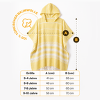 Kinder-Badeponcho aus 100% Baumwolle, Pestemal-Strandponcho in Gelb