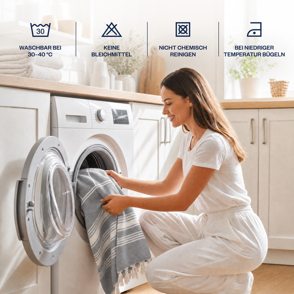 Badeponcho für Erwachsene aus 100% Baumwoll-Pestemal in Grau