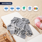 Badeponcho für Erwachsene aus 100% Baumwoll-Pestemal in Grau