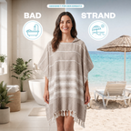 Badeponcho für Erwachsene aus 100% Baumwoll-Pestemal in Braun
