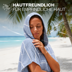 Badeponcho für Erwachsene aus 100% Baumwoll-Pestemal in Blau