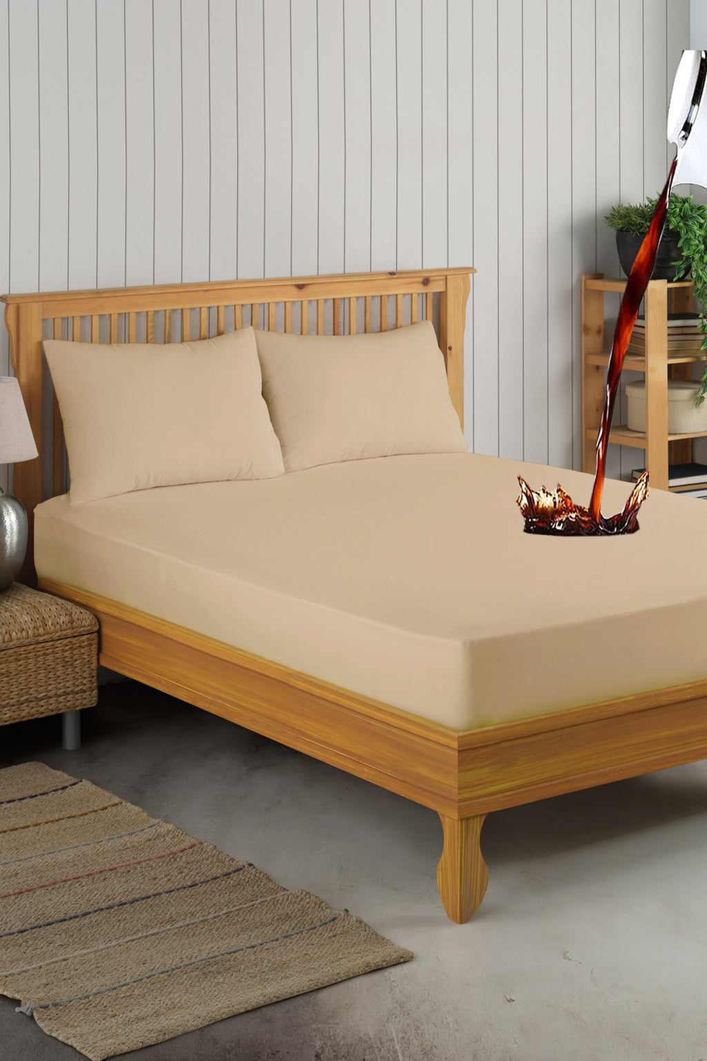 Wasserdichter Matratzenschoner für Matratzen aus Mikrofaser – Pamukkale Powder, Braun