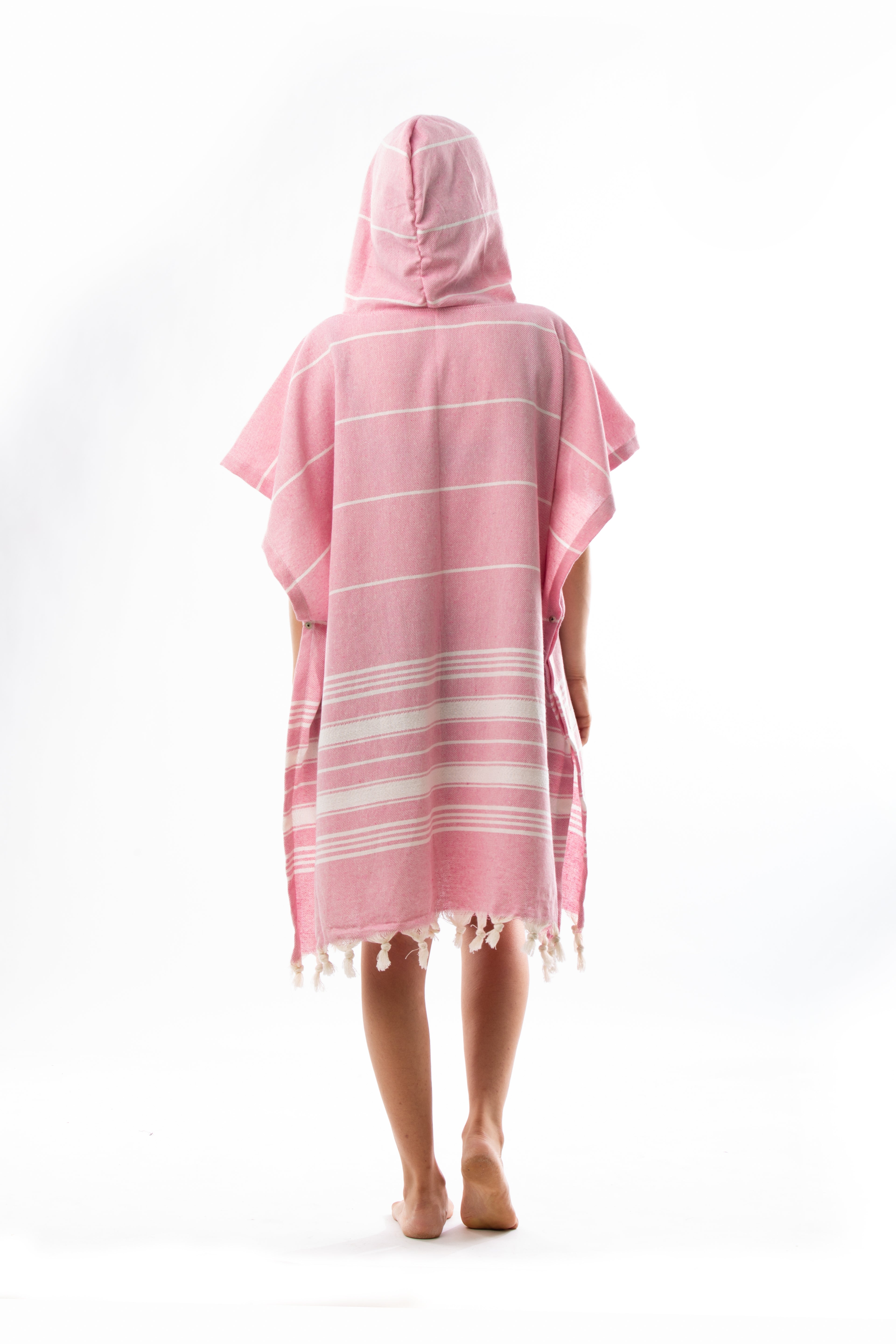 Badeponcho für Erwachsene aus 100% Baumwoll-Pestemal in Rosa