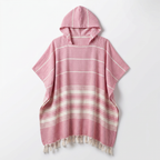 Badeponcho für Erwachsene aus 100% Baumwoll-Pestemal in Rosa