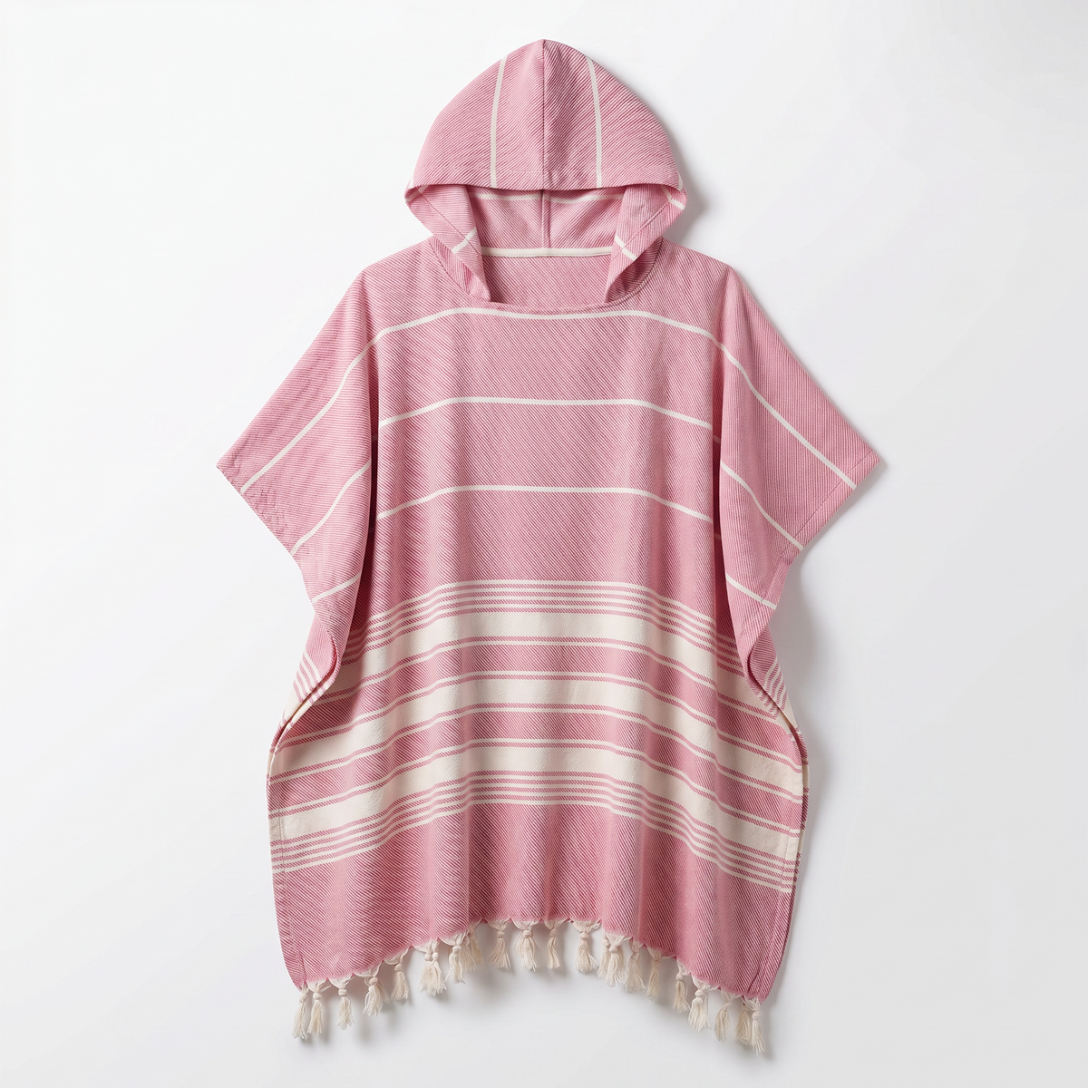 Badeponcho für Erwachsene aus 100% Baumwoll-Pestemal in Rosa