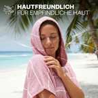Badeponcho für Erwachsene aus 100% Baumwoll-Pestemal in Rosa