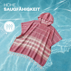 Badeponcho für Erwachsene aus 100% Baumwoll-Pestemal in Rosa