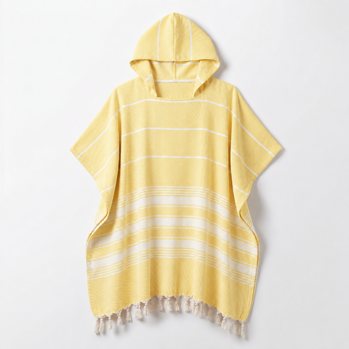 Badeponcho für Erwachsene aus 100% Baumwoll-Pestemal in Gelb