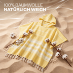 Badeponcho für Erwachsene aus 100% Baumwoll-Pestemal in Gelb