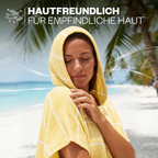 Badeponcho für Erwachsene aus 100% Baumwoll-Pestemal in Gelb