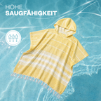 Badeponcho für Erwachsene aus 100% Baumwoll-Pestemal in Gelb
