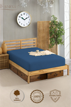 Spannbettlaken aus 100 % Baumwolle – atmungsaktiv & passgenau, Blau