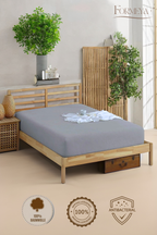 Spannbettlaken aus 100 % Baumwolle – atmungsaktiv & passgenau, Grau