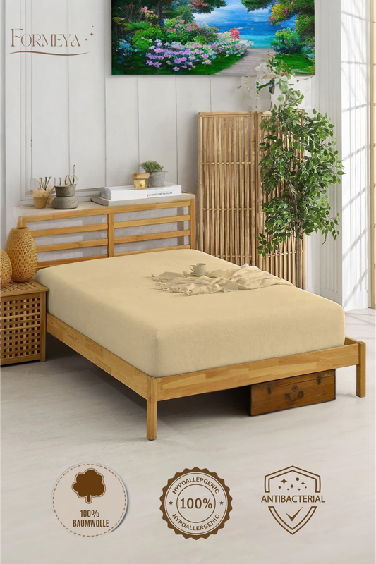 Spannbettlaken aus 100 % Baumwolle, für Einzel-/Doppelbett, gekämmtes Spannbettlaken