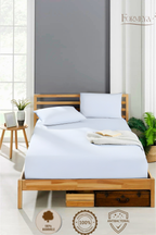 Spannbettlaken aus 100 % Baumwolle – atmungsaktiv & passgenau, Weiß