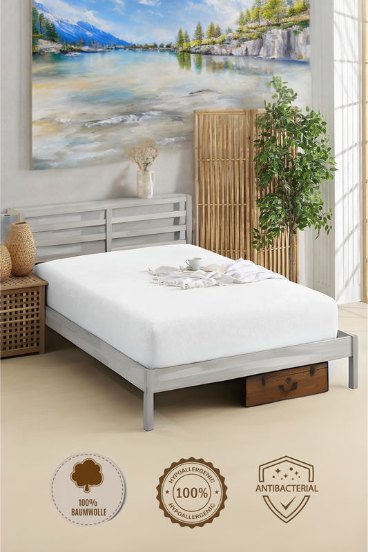 Spannbettlaken aus 100 % Baumwolle, für Einzel-/Doppelbett, gekämmtes Spannbettlaken