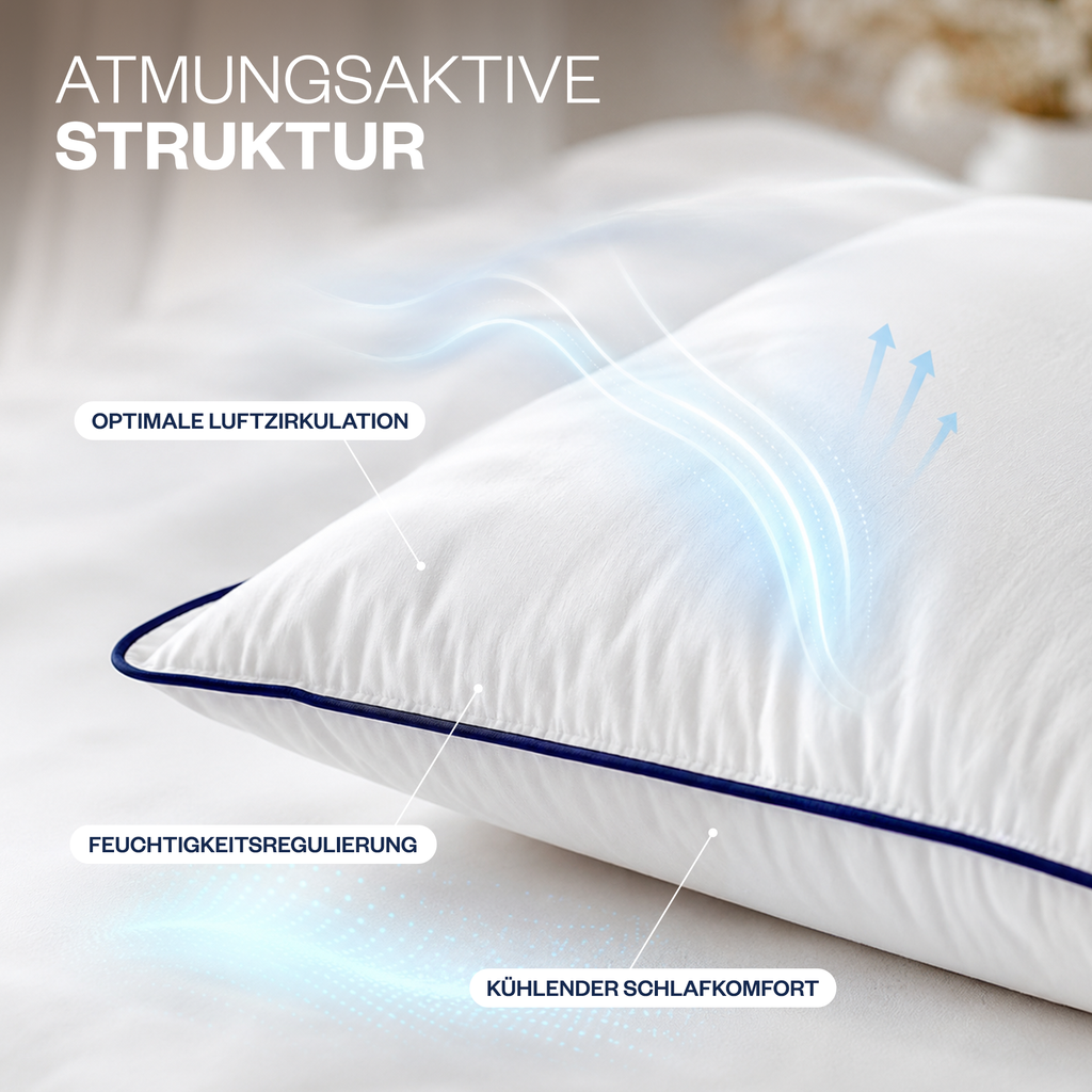Climate Nano-Gel-Hotelkissen 50×70 cm mit Baumwolle | 2er Set