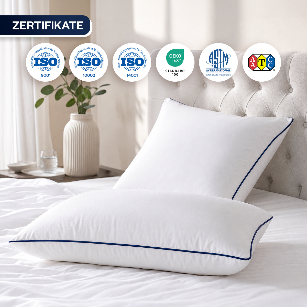 Climate Nano-Gel-Hotelkissen 50×70 cm mit Baumwolle | 2er Set