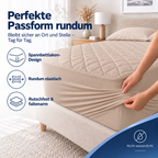 Gesteppter Bettschutz aus 100 % Baumwolle – Atmungsaktiv, Hygienisch – Braun