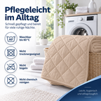 Gesteppter Bettschutz aus 100 % Baumwolle – Atmungsaktiv, Hygienisch – Braun