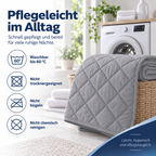 Gesteppter Bettschutz aus 100 % Baumwolle – Atmungsaktiv, Hygienisch – Grau
