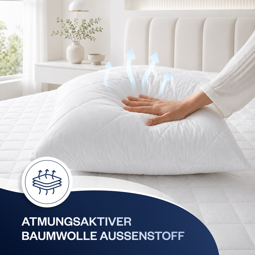 Gesteppter Mikrofaser-Kissenschoner mit Reißverschluss 50×70 cm, 2er-Set