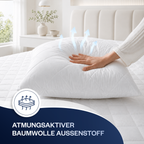 Gesteppter Mikrofaser-Kissenschoner mit Reißverschluss 50×70 cm, 2er-Set