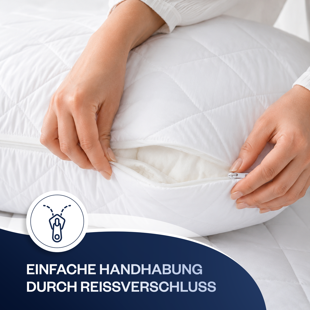 Gesteppter Mikrofaser-Kissenschoner mit Reißverschluss 50×70 cm, 2er-Set