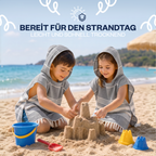 Kinder-Badeponcho aus 100% Baumwolle, Pestemal-Strandponcho in Grau