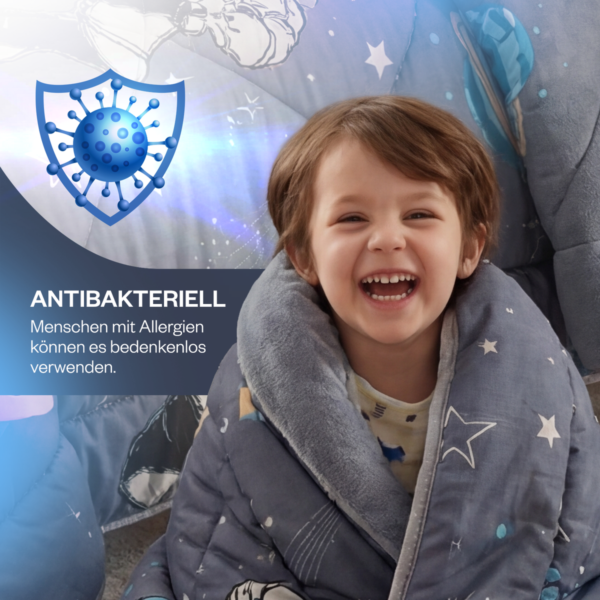 Kinder-Schlafset aus Wellsoft mit Astronautenmuster, 3-teilig