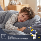 Kinder-Schlafset aus Wellsoft mit Astronautenmuster, 3-teilig